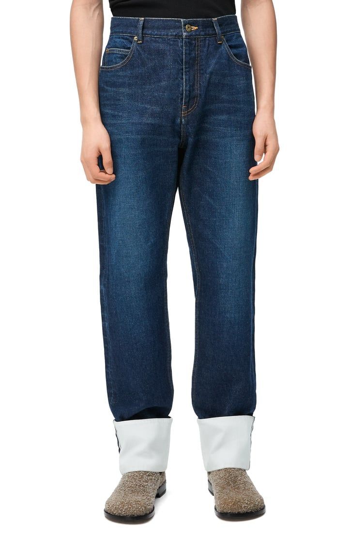 Fisherman turn-up jeans in denim