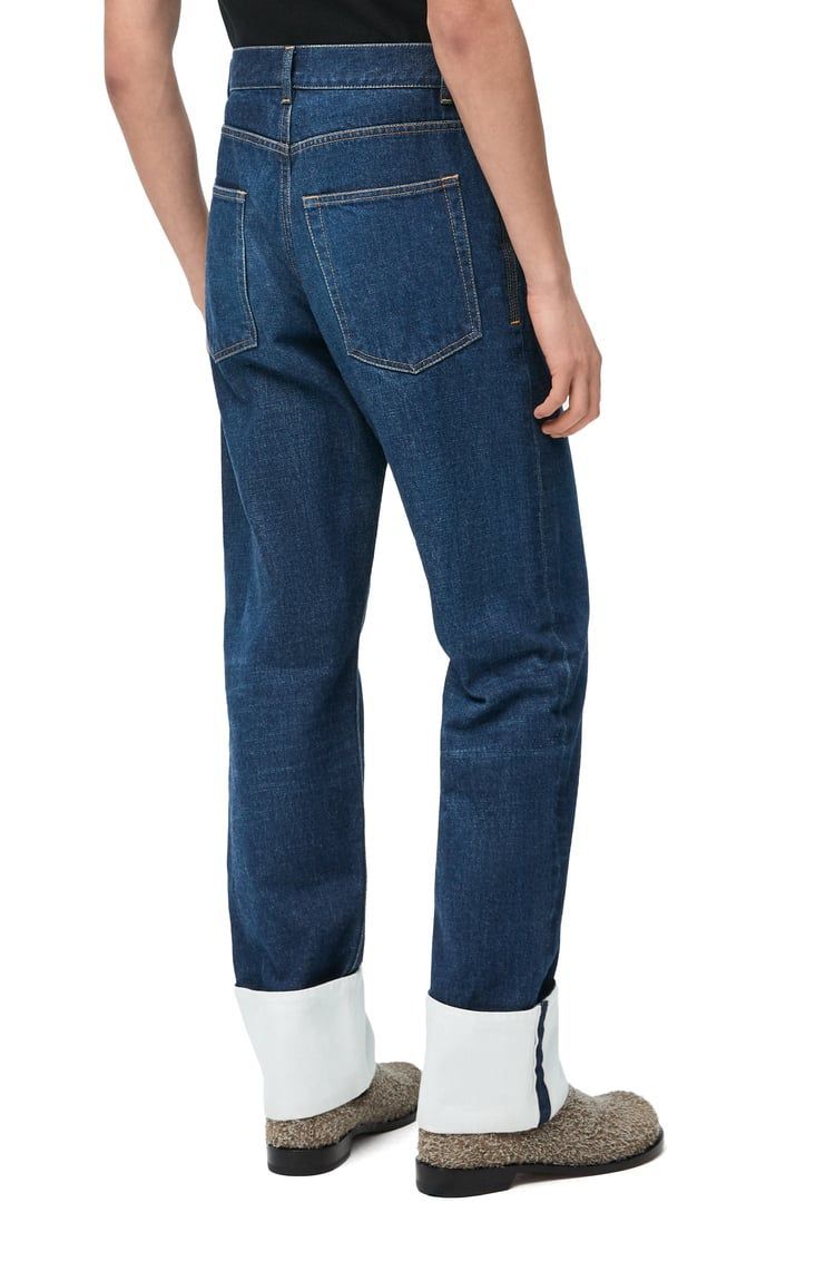 Fisherman turn-up jeans in denim