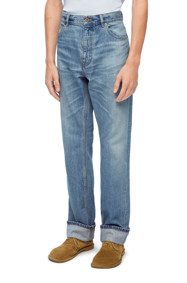 Straight leg jeans in denim