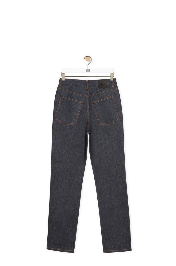 Straight leg jeans in raw denim