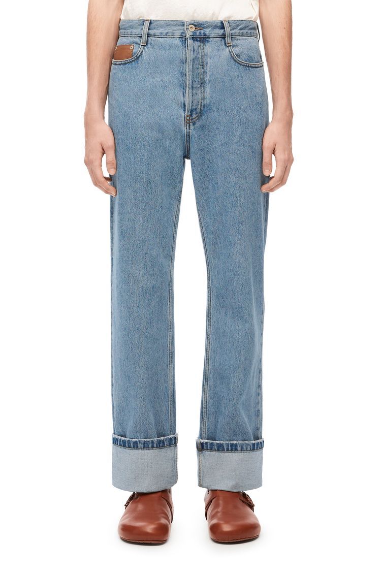 Fisherman turn-up jeans in denim