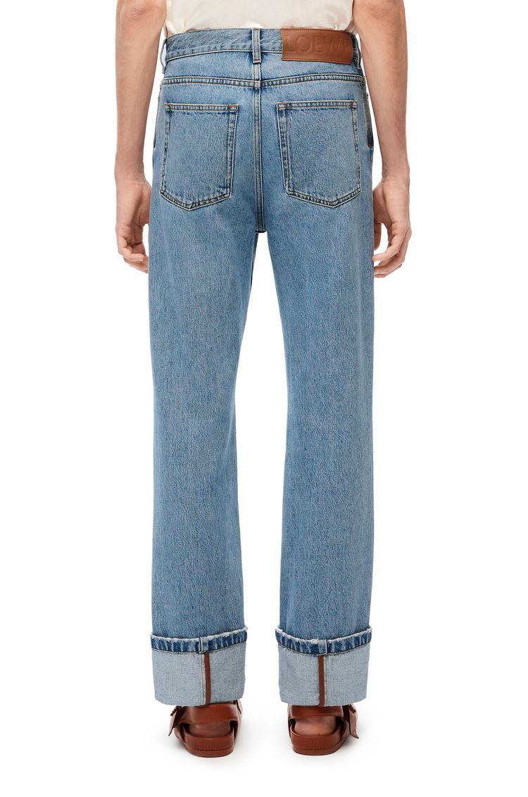 Fisherman turn-up jeans in denim