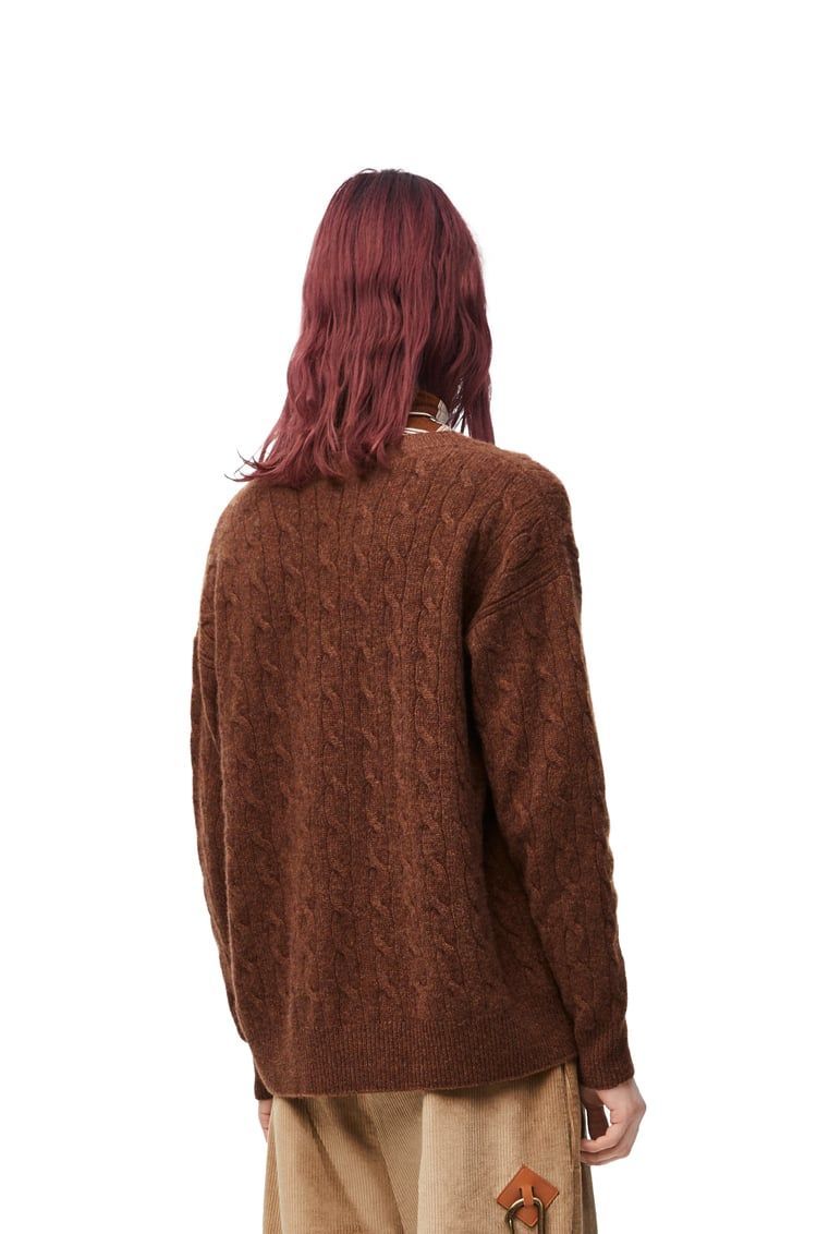Trompe l'oeil sweater in camel and silk