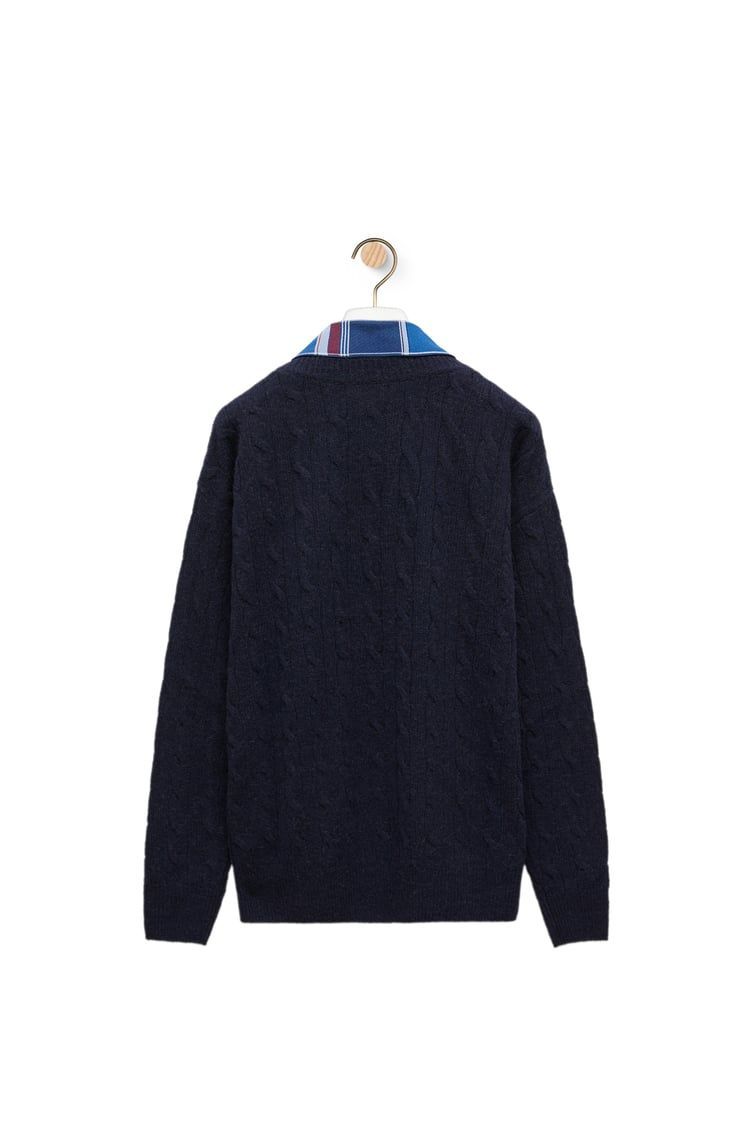 Trompe l'oeil sweater in camel and silk