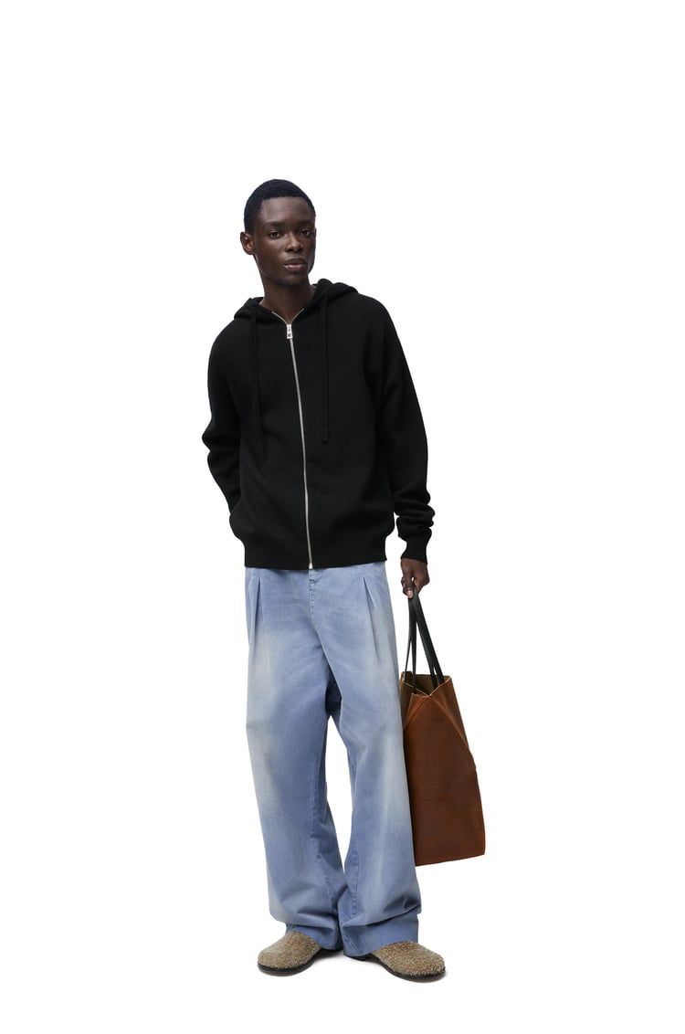 Anagram zip-up hoodie in wool