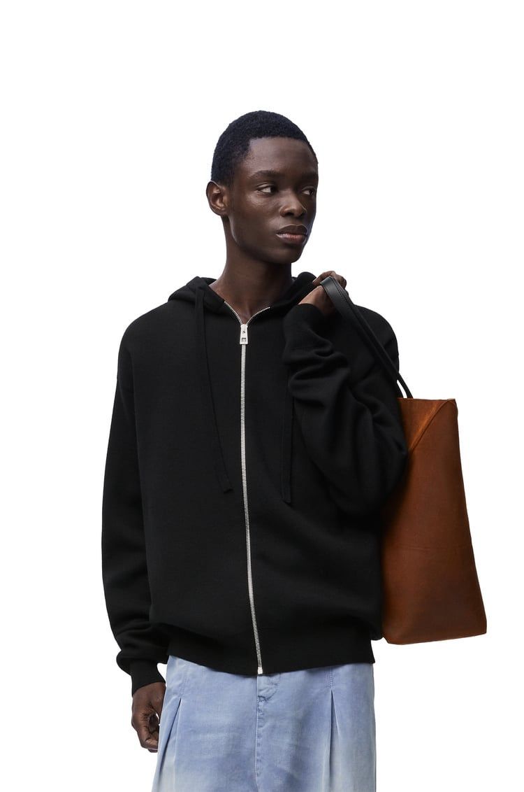 Anagram zip-up hoodie in wool