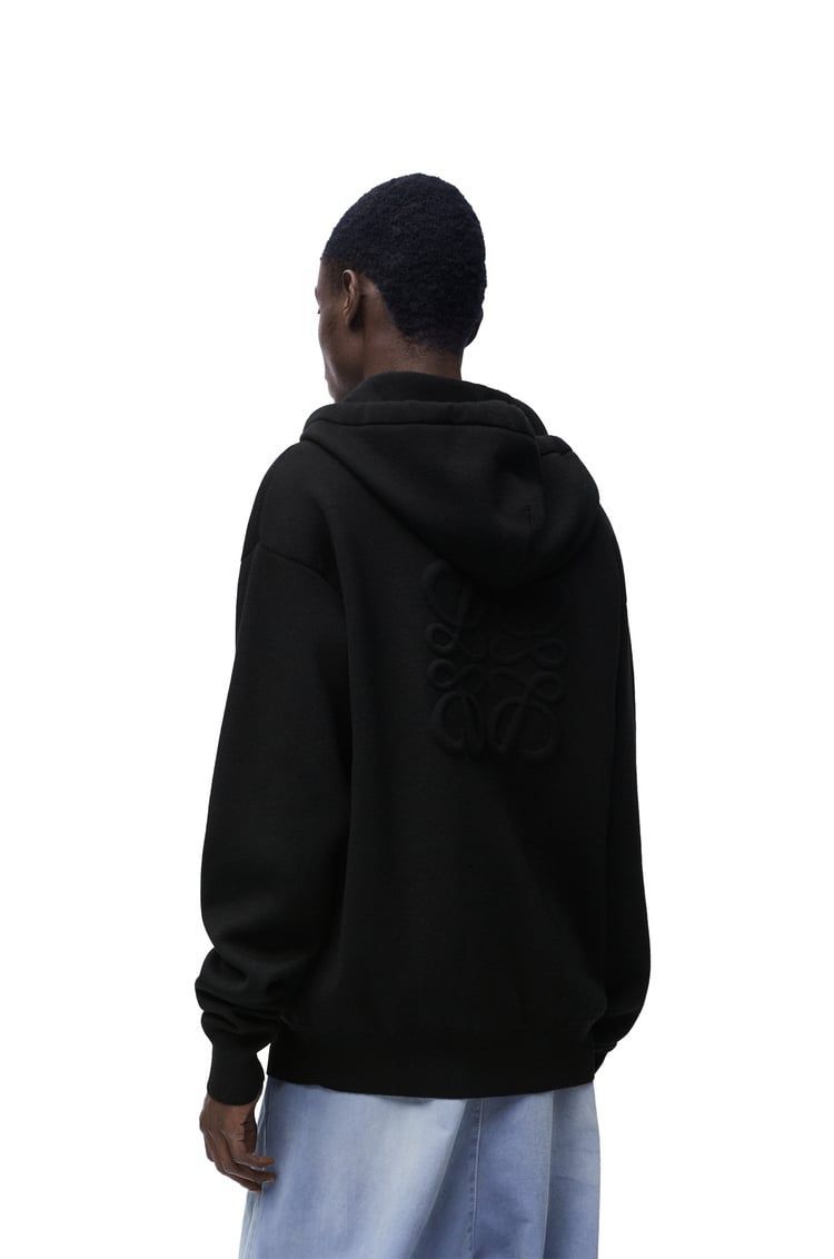 Anagram zip-up hoodie in wool