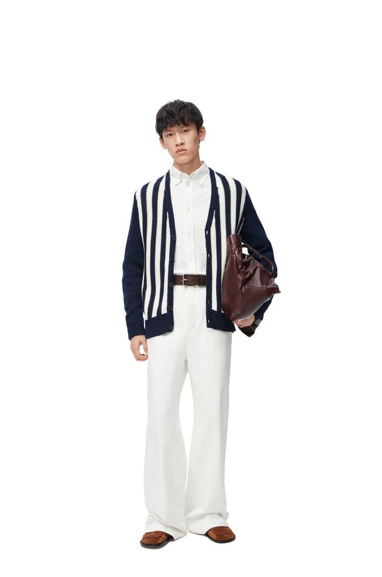 Cardigan in cotton and wool