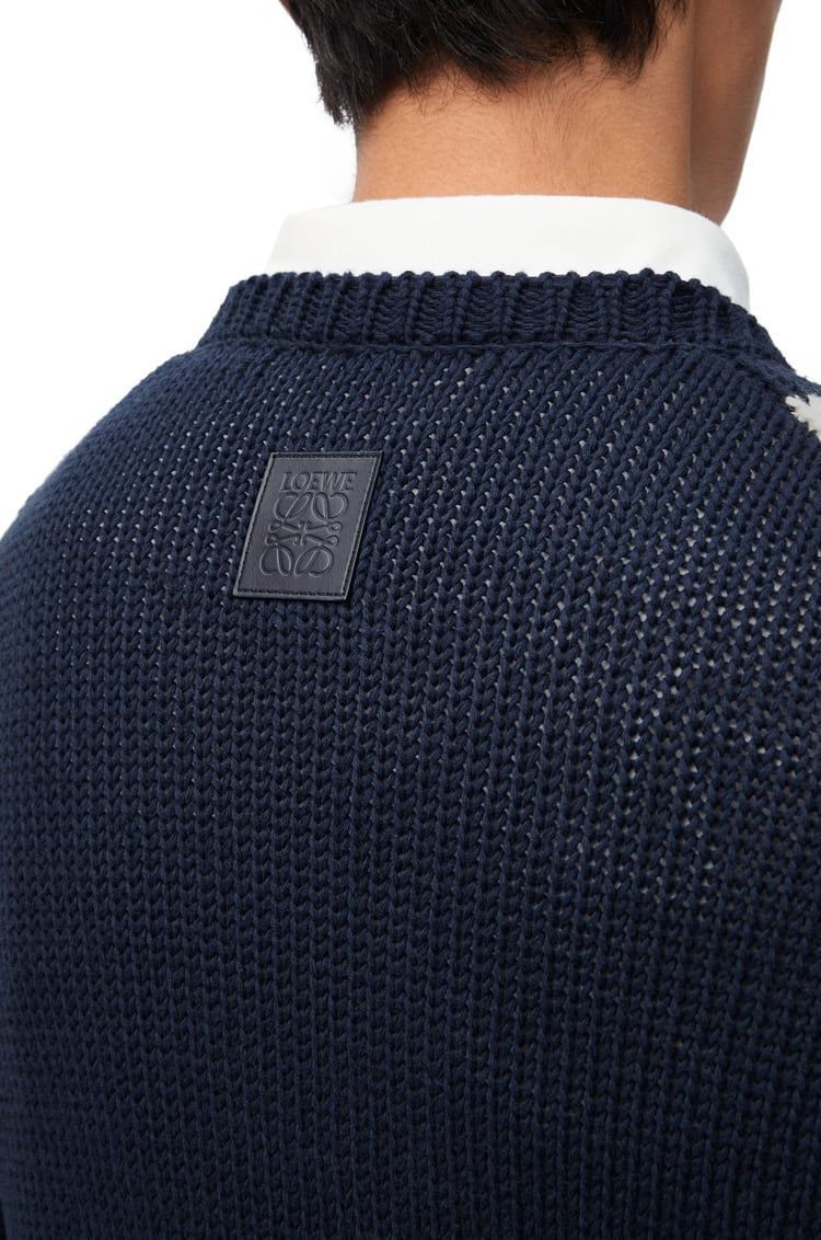 Cardigan in cotton and wool