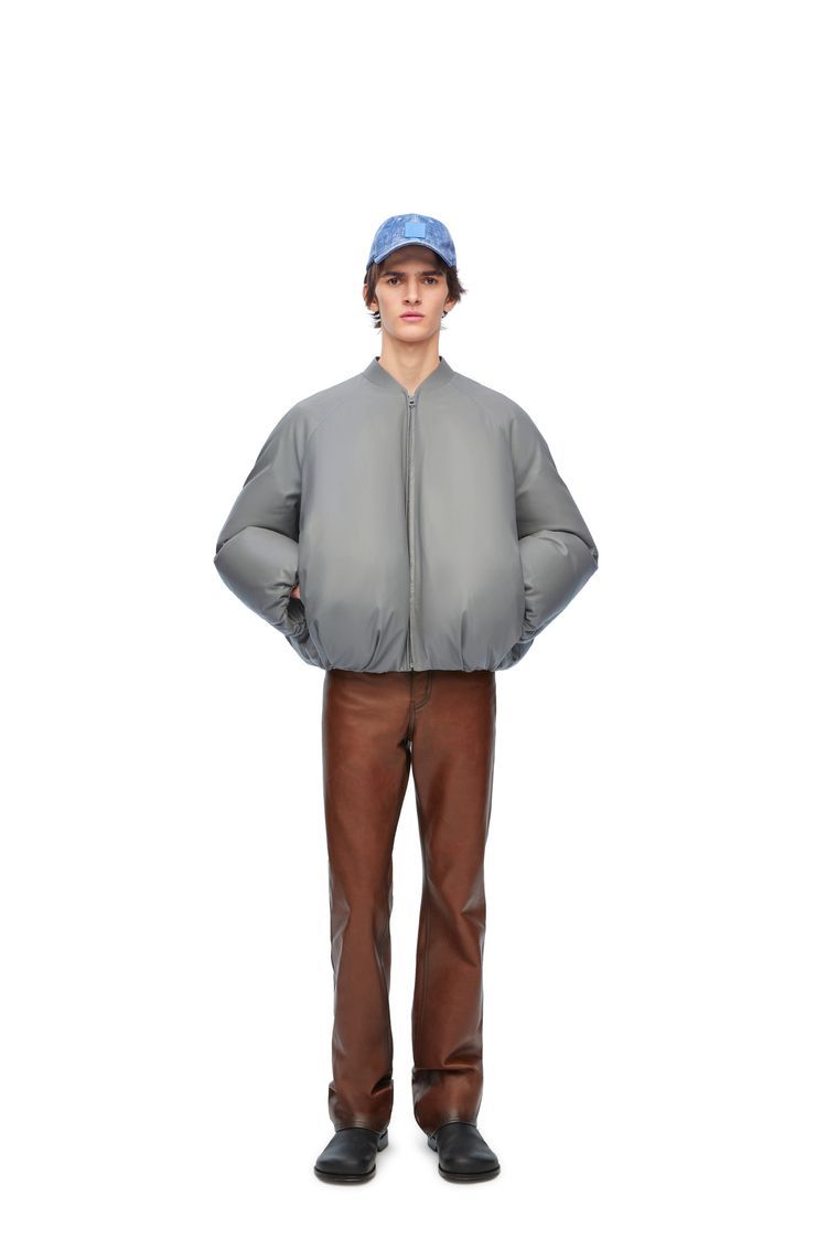 Padded bomber jacket in nappa lambskin