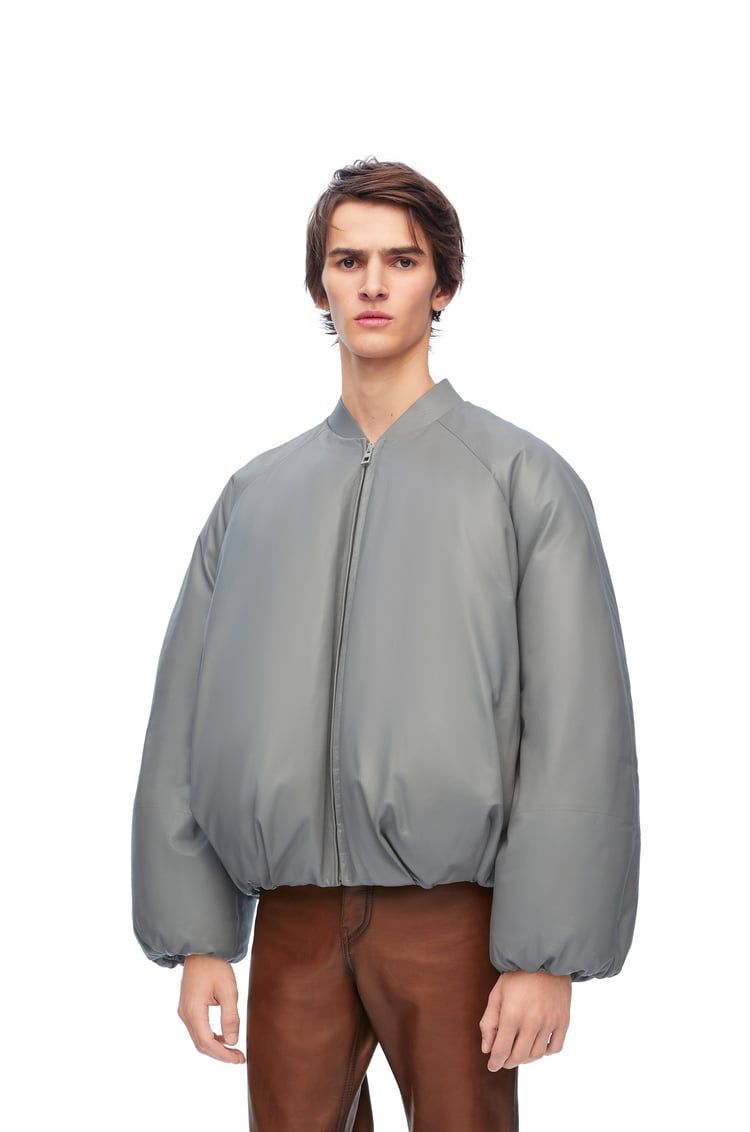 Padded bomber jacket in nappa lambskin