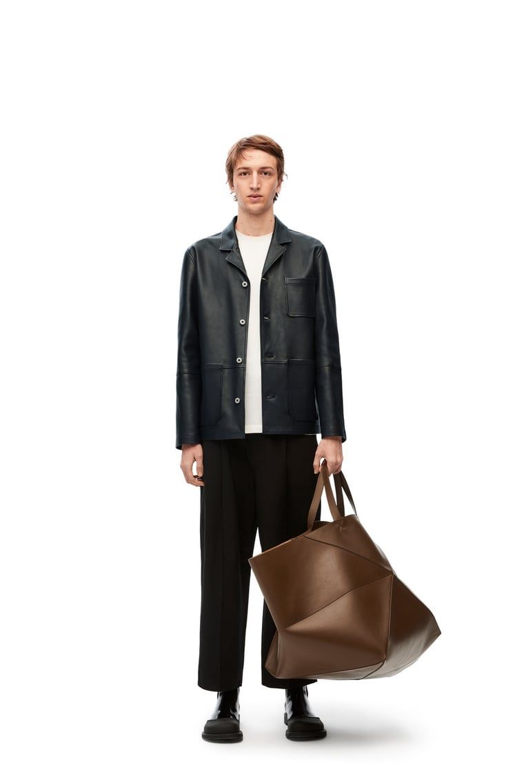 Workwear jacket in nappa lambskin