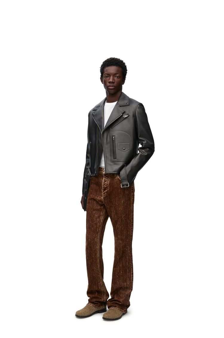 Biker jacket in nappa lambskin