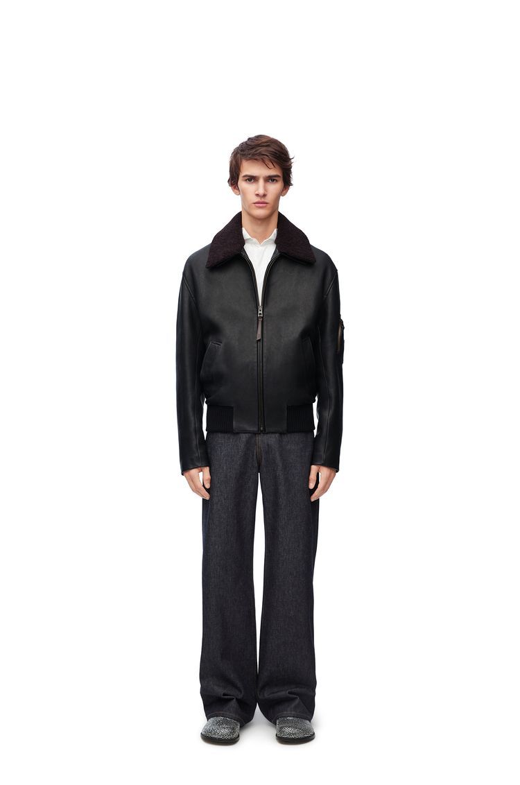 Bomber jacket in nappa lambskin