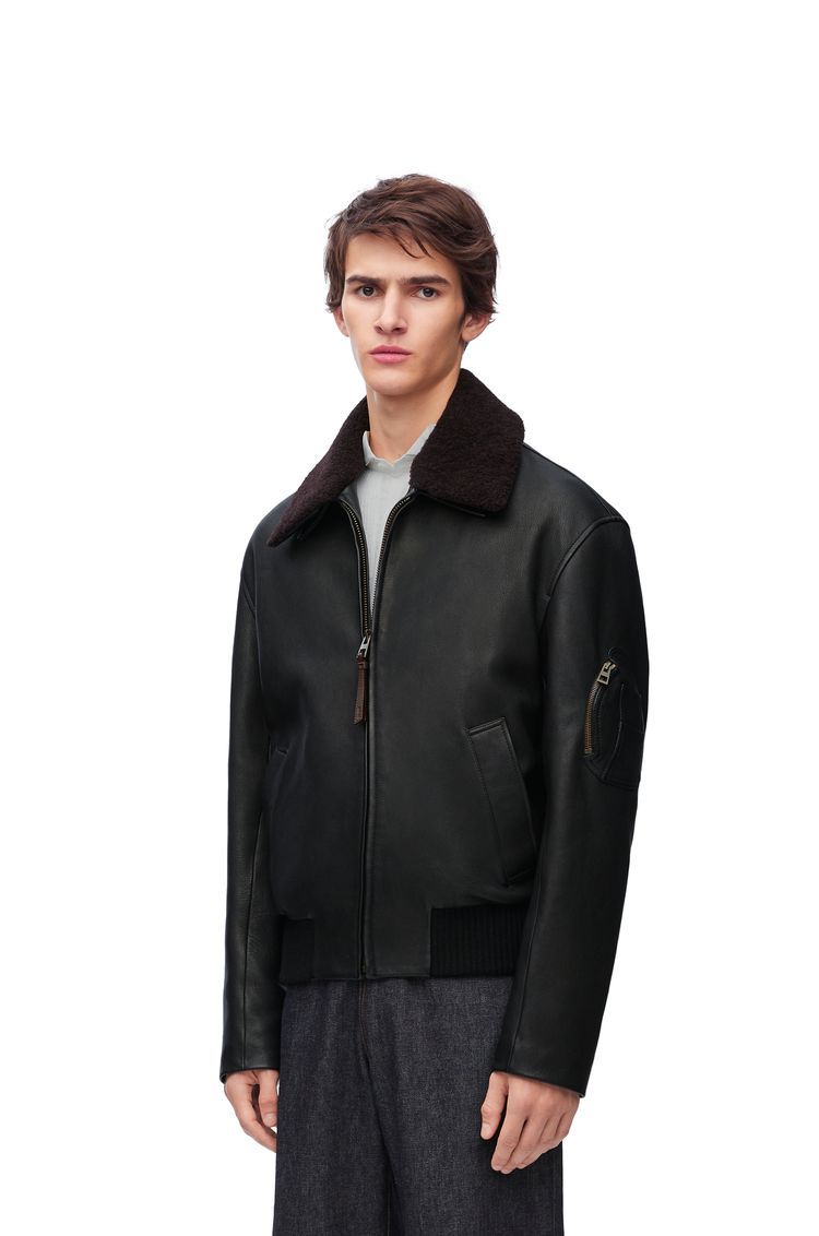 Bomber jacket in nappa lambskin