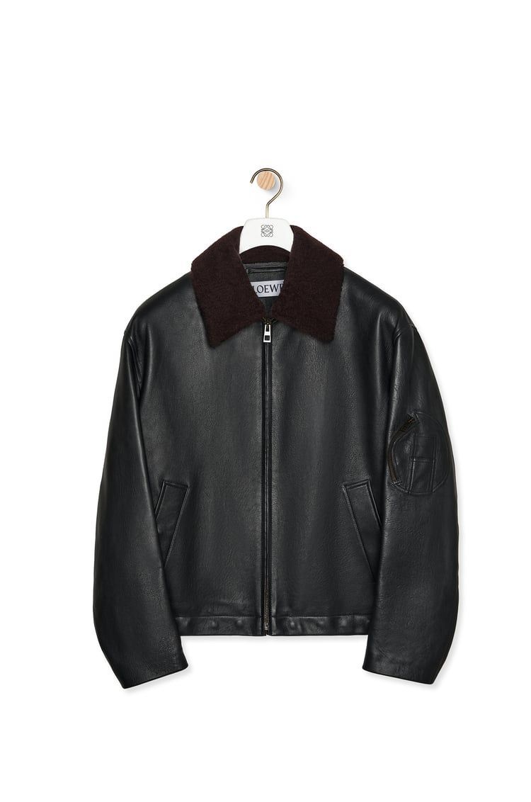 Bomber jacket in nappa lambskin