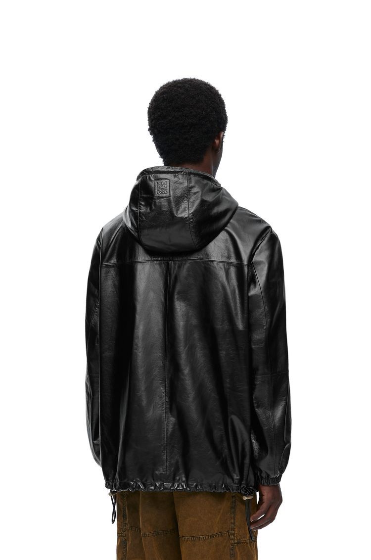 Hooded jacket in nappa lambskin