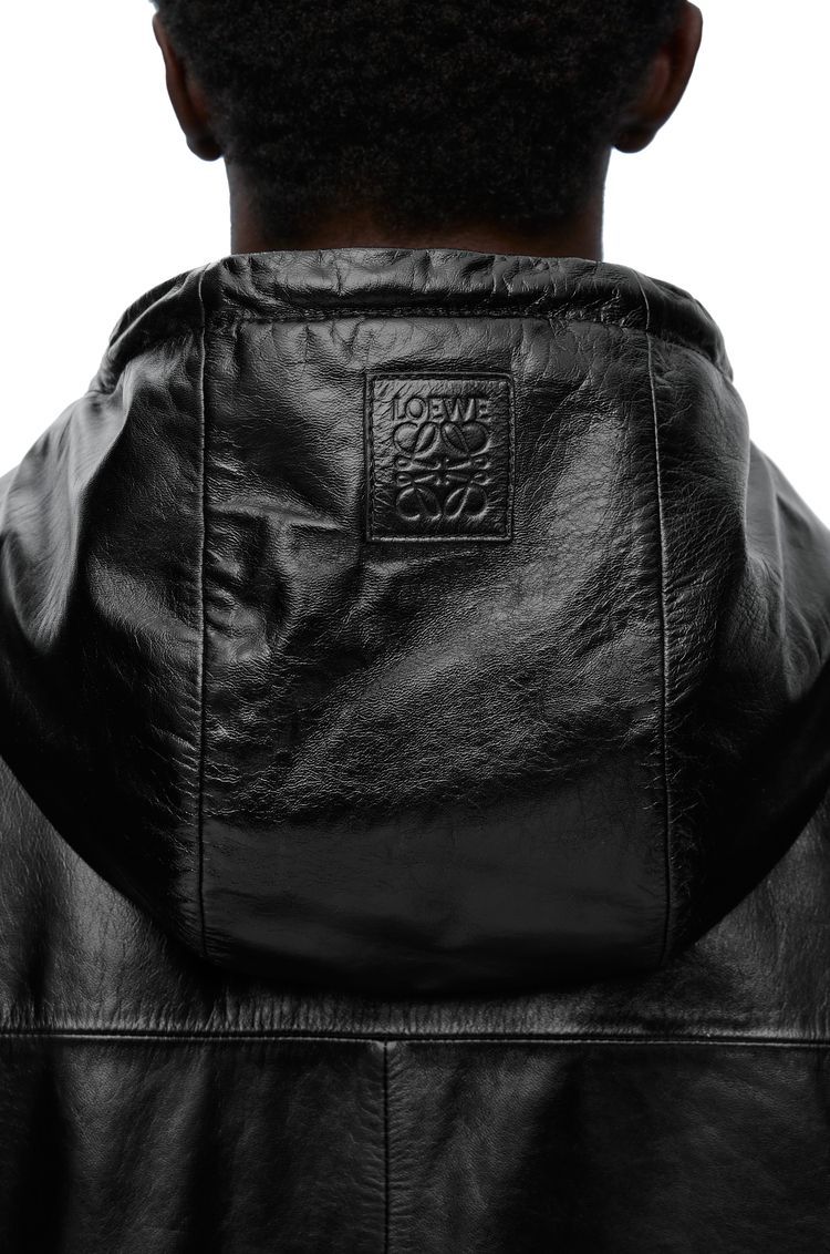 Hooded jacket in nappa lambskin