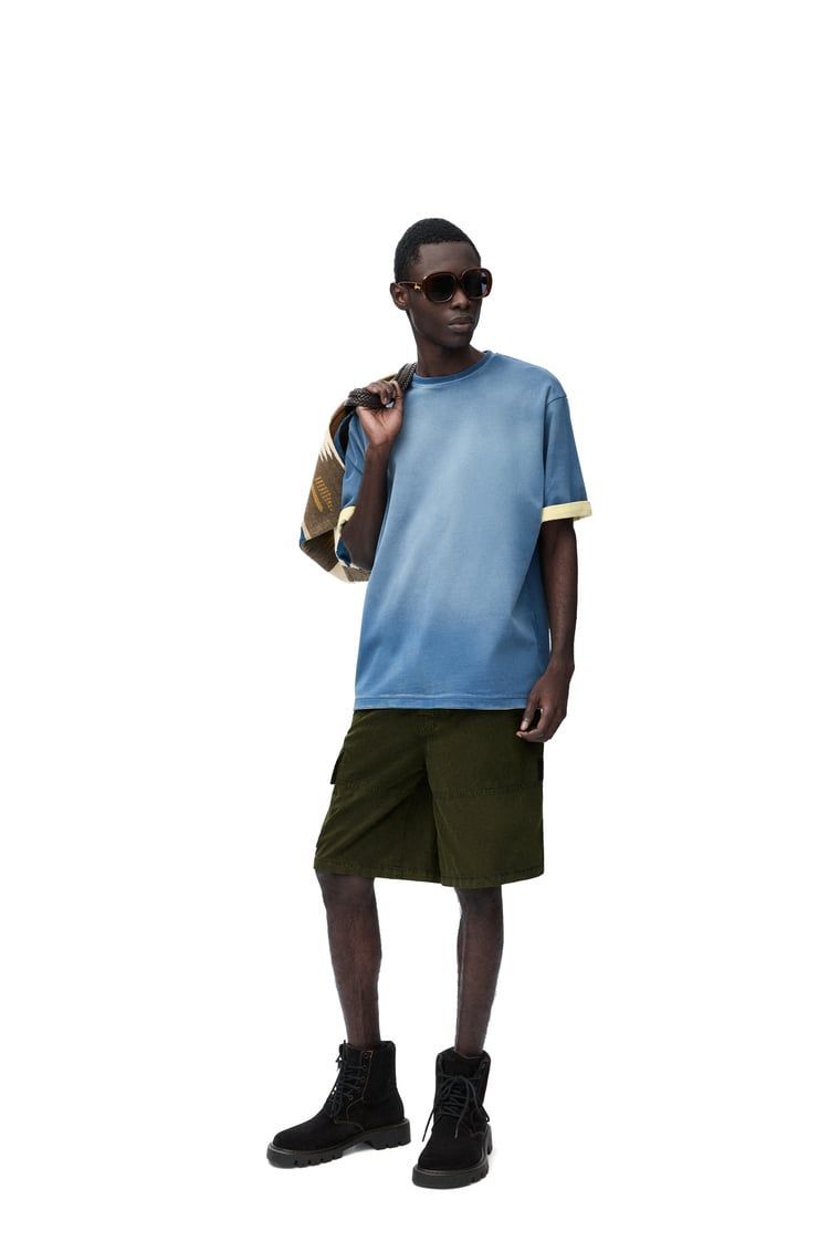 Cargo shorts in technical cotton