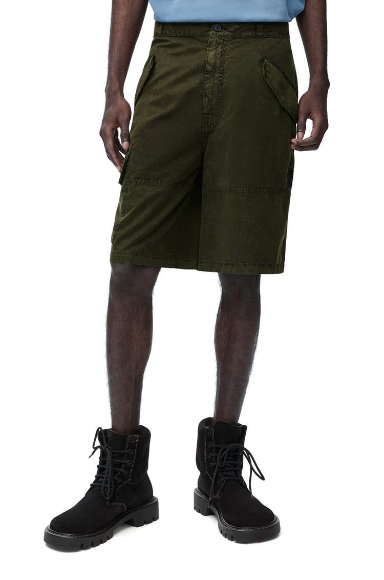 Cargo shorts in technical cotton