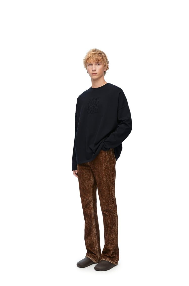 Loose fit long sleeve T-shirt in cotton