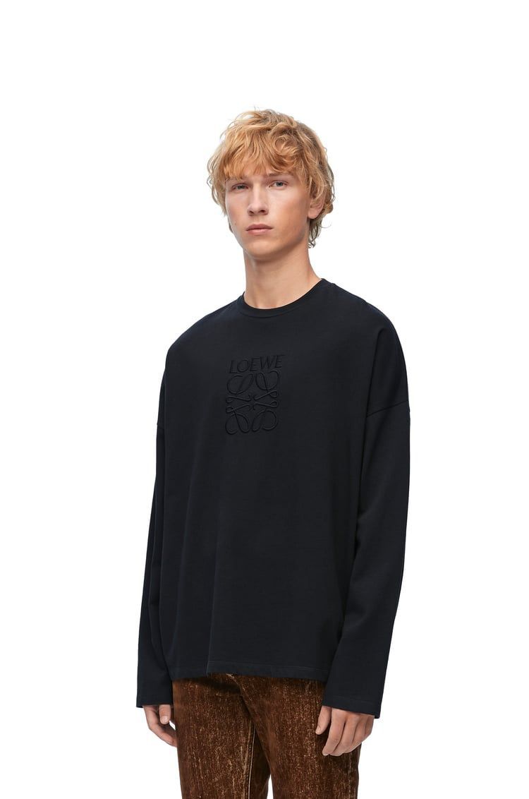 Loose fit long sleeve T-shirt in cotton