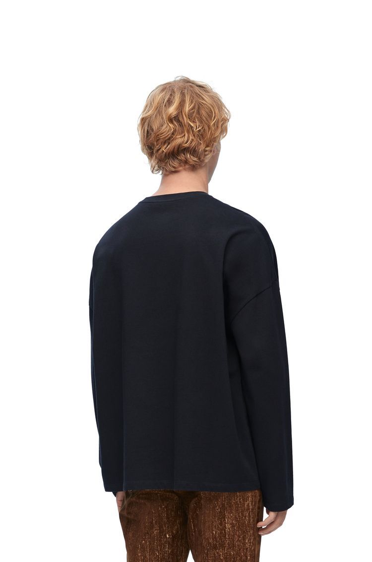 Loose fit long sleeve T-shirt in cotton