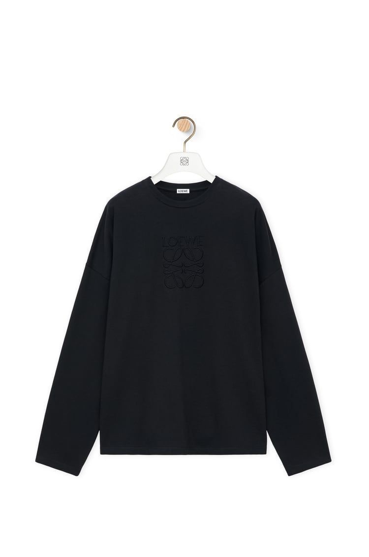 Loose fit long sleeve T-shirt in cotton