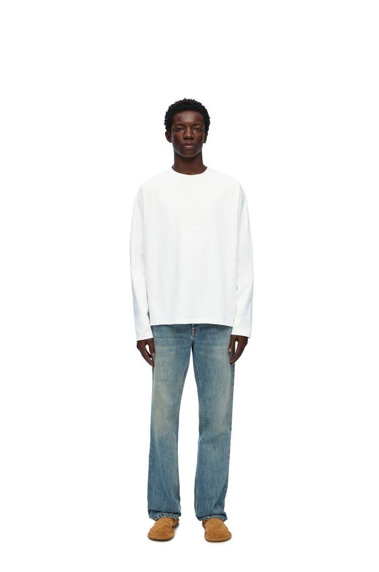 Loose fit long sleeve T-shirt in cotton