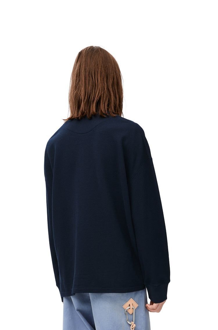 High neck polo in cotton