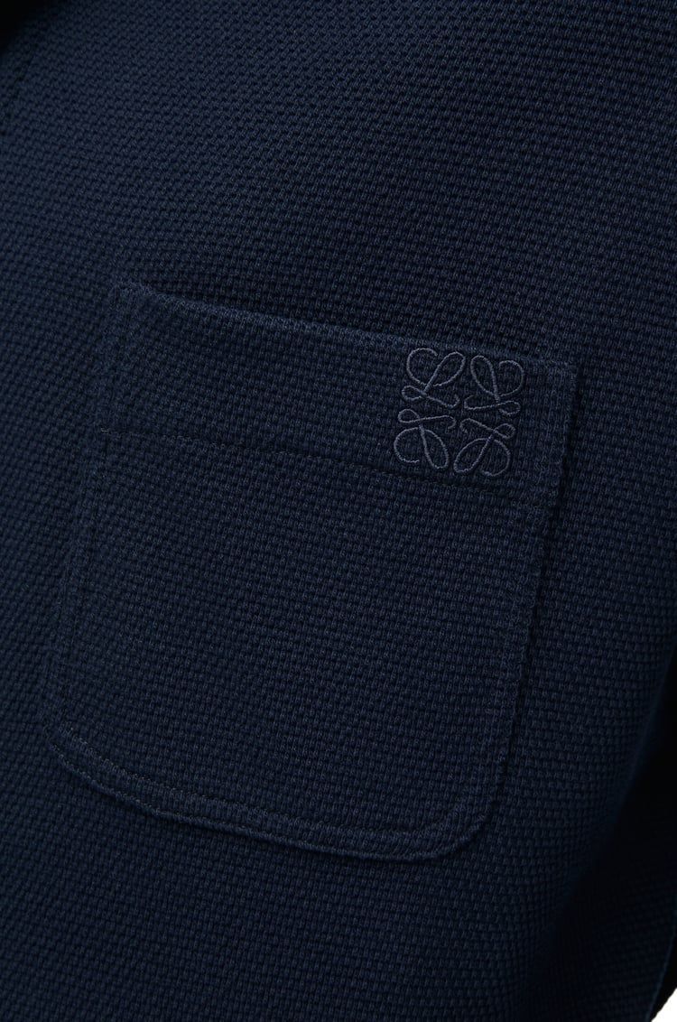 High neck polo in cotton