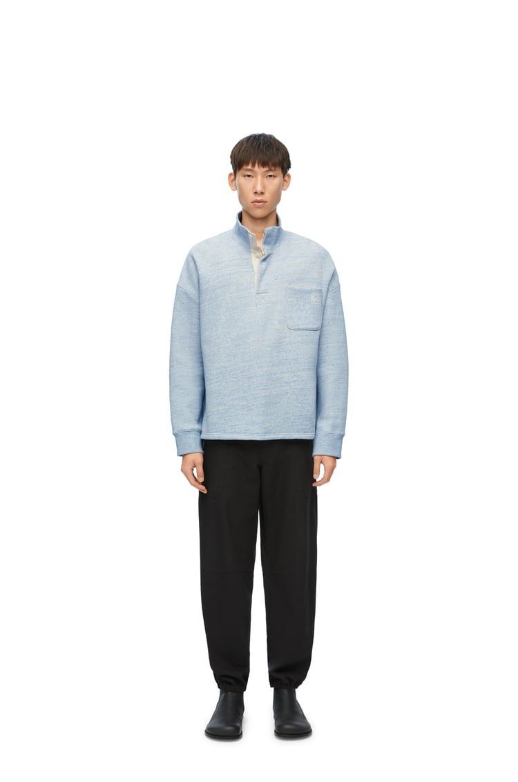 High neck sweatshirt in cotton