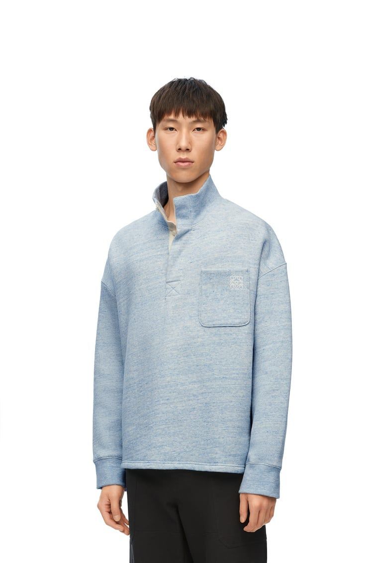 High neck sweatshirt in cotton