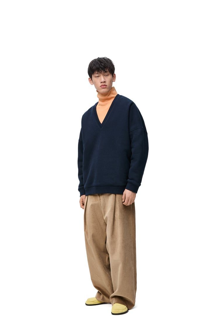 High neck sweatshirt in cotton