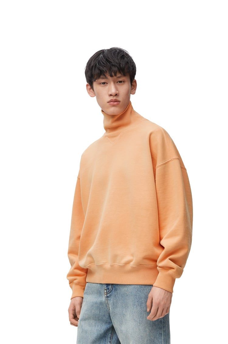 High neck sweatshirt in cotton