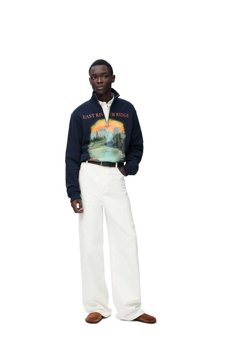Zip-up sweatshirt in cotton