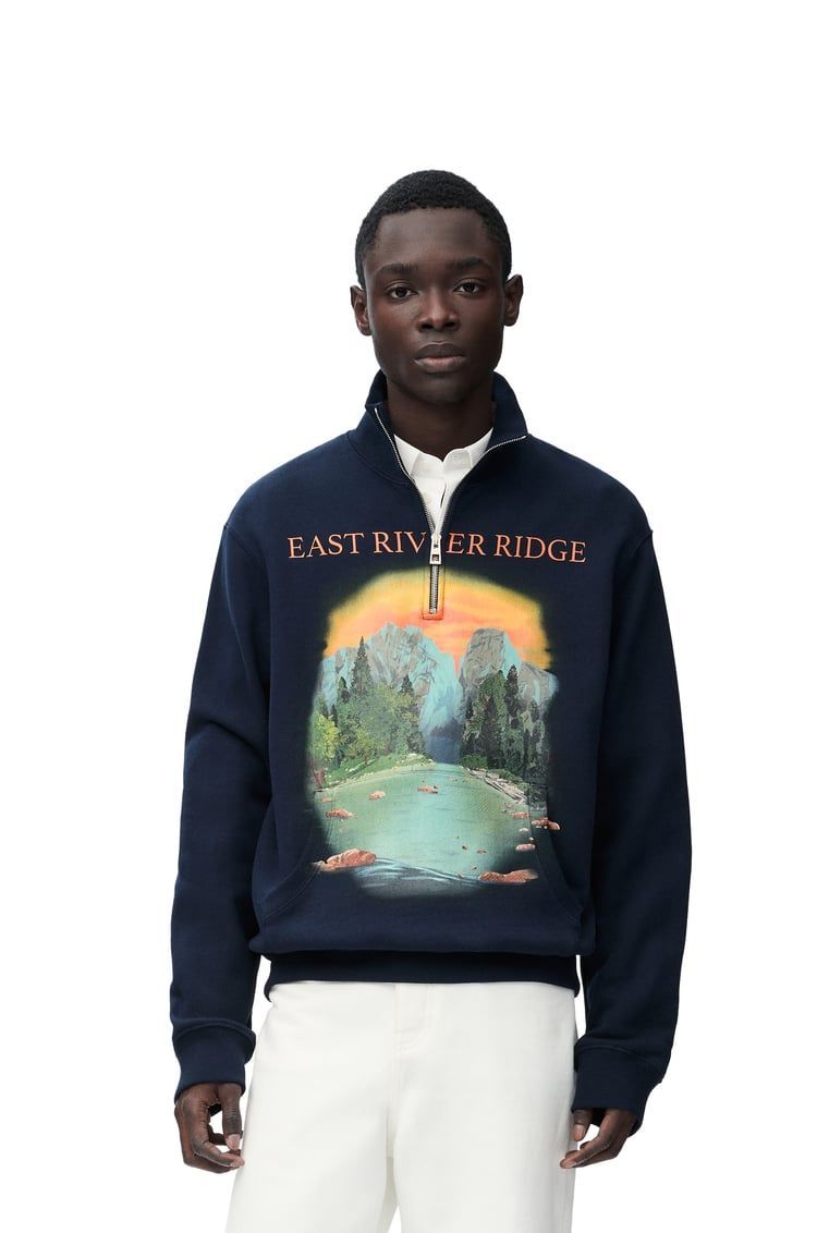 Zip-up sweatshirt in cotton