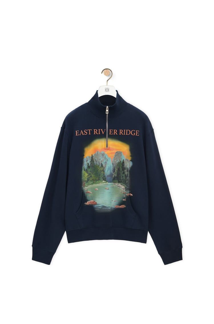 Zip-up sweatshirt in cotton