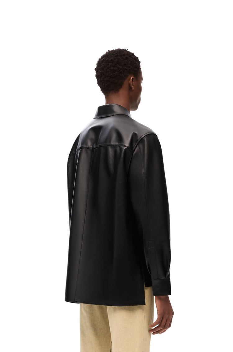 Zip-up overshirt in nappa lambskin