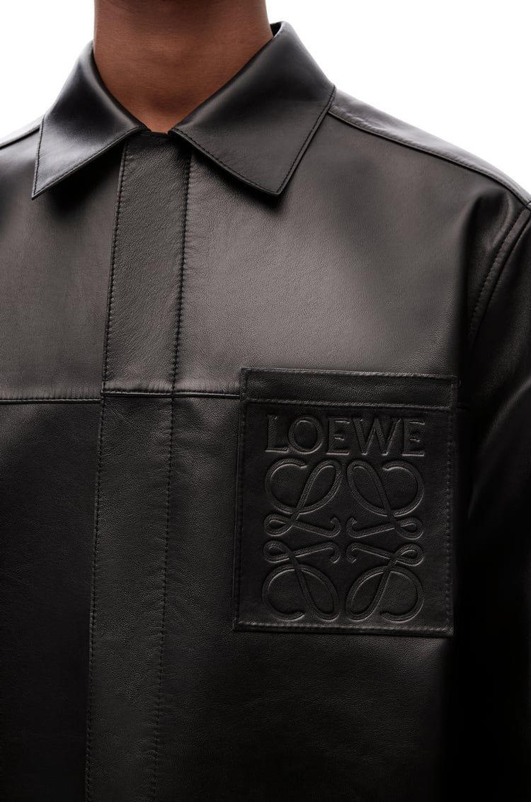 Zip-up overshirt in nappa lambskin