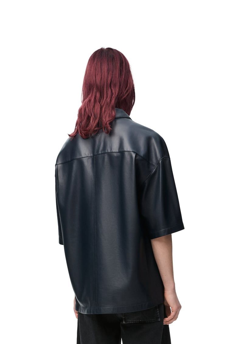 Short sleeve shirt in nappa lambskin