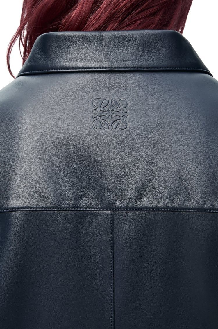 Short sleeve shirt in nappa lambskin