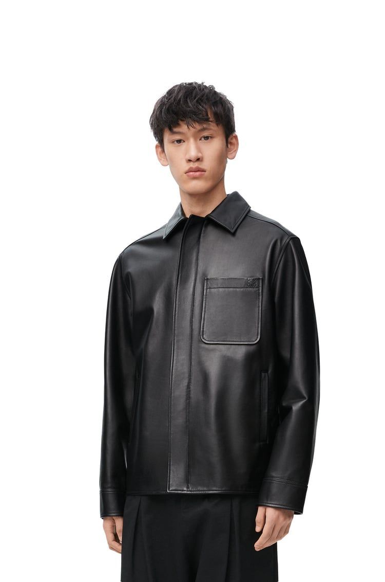 Overshirt in nappa lambskin