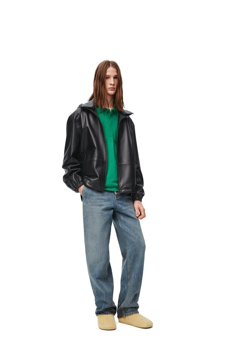 Hooded jacket in nappa lambskin