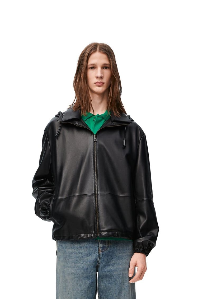 Hooded jacket in nappa lambskin