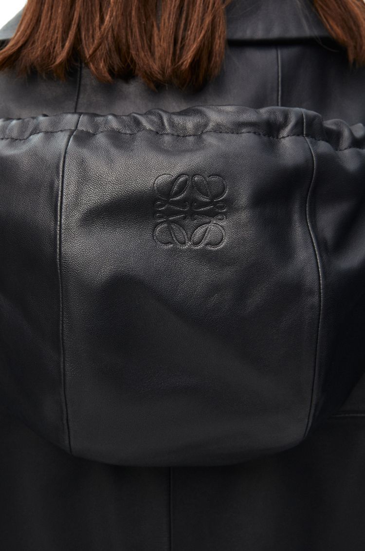 Hooded jacket in nappa lambskin