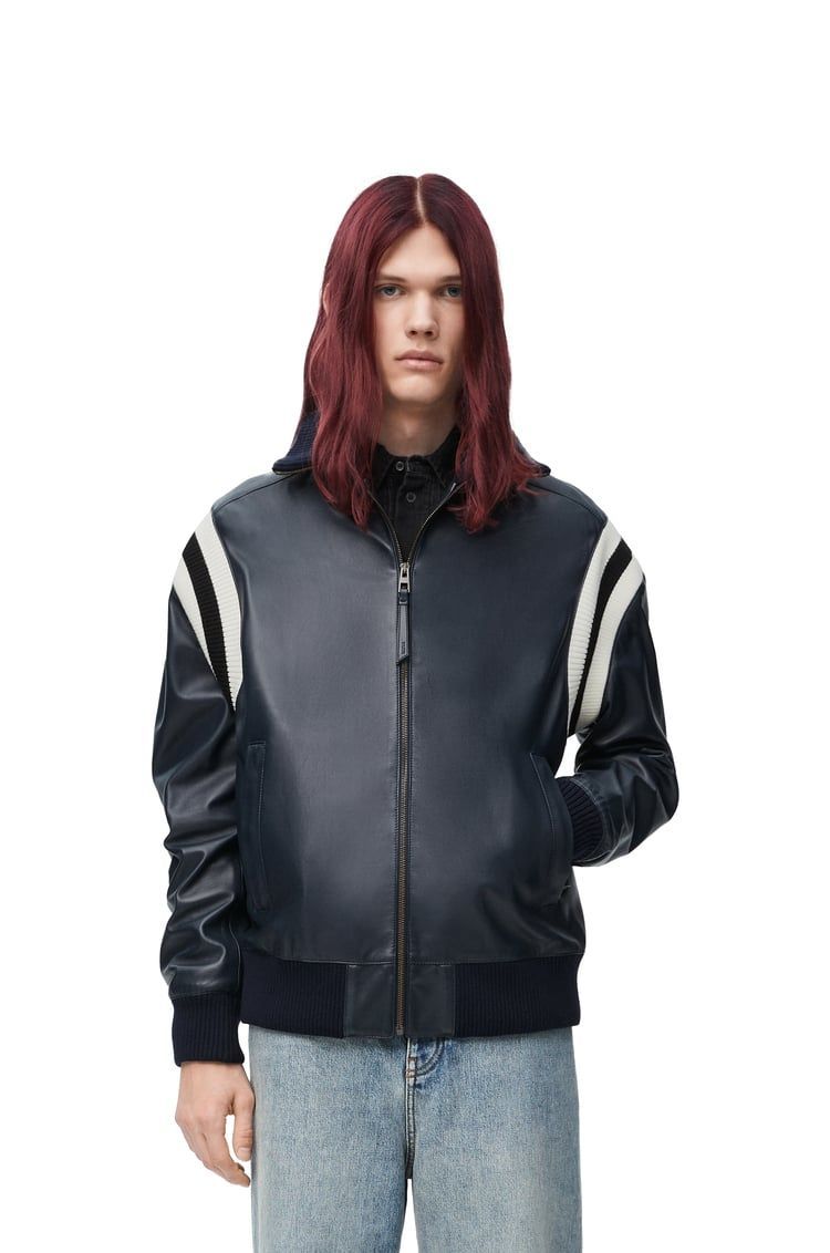 Bomber jacket in nappa lambskin