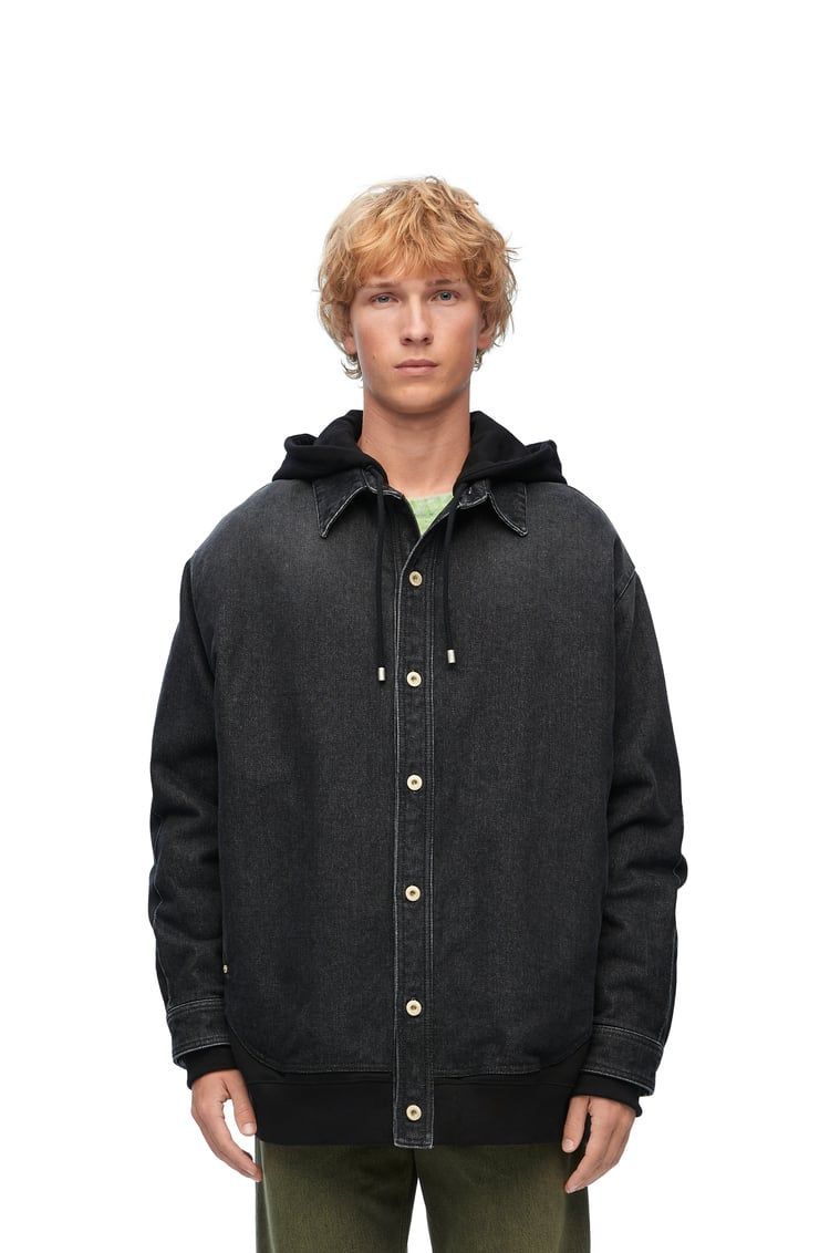 Hooded jacket in denim