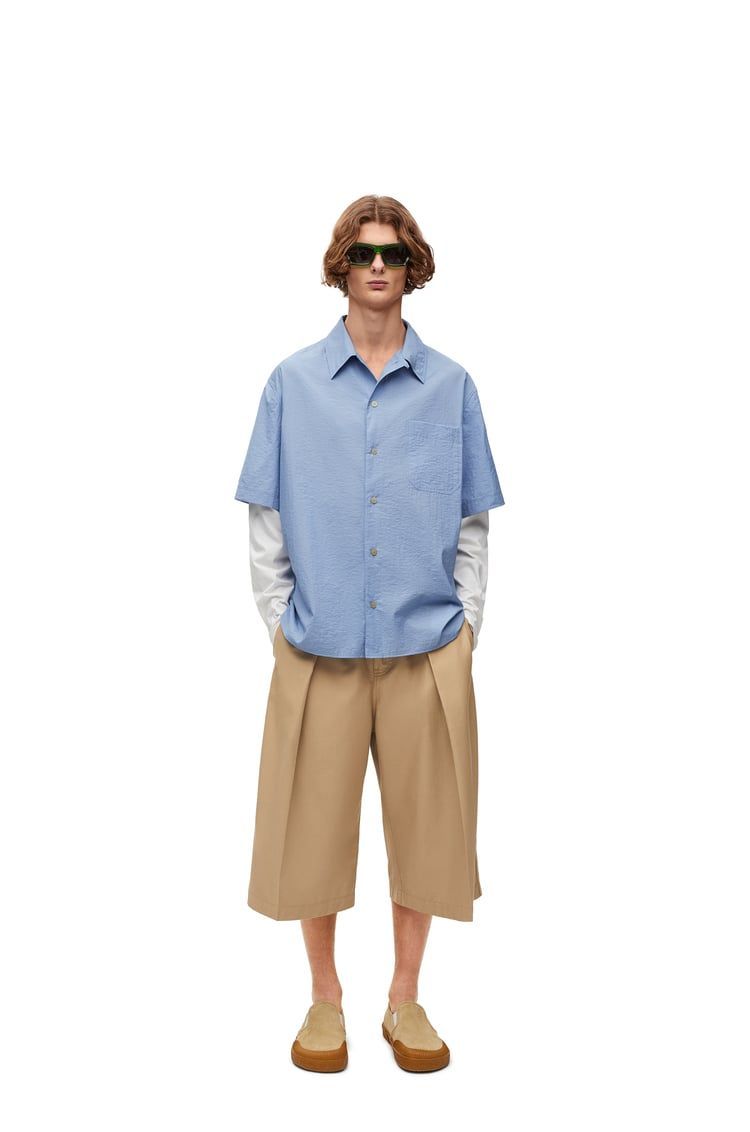 Pleated shorts in cotton