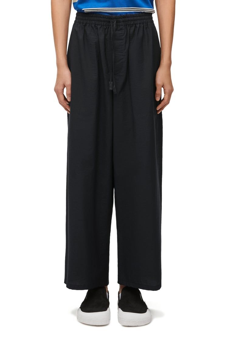 Cropped trousers in cotton blend